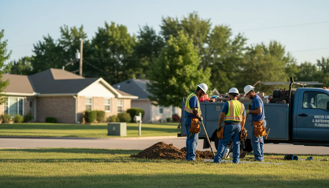 Residential water line and bathroom plumbing service in La Moille, IL